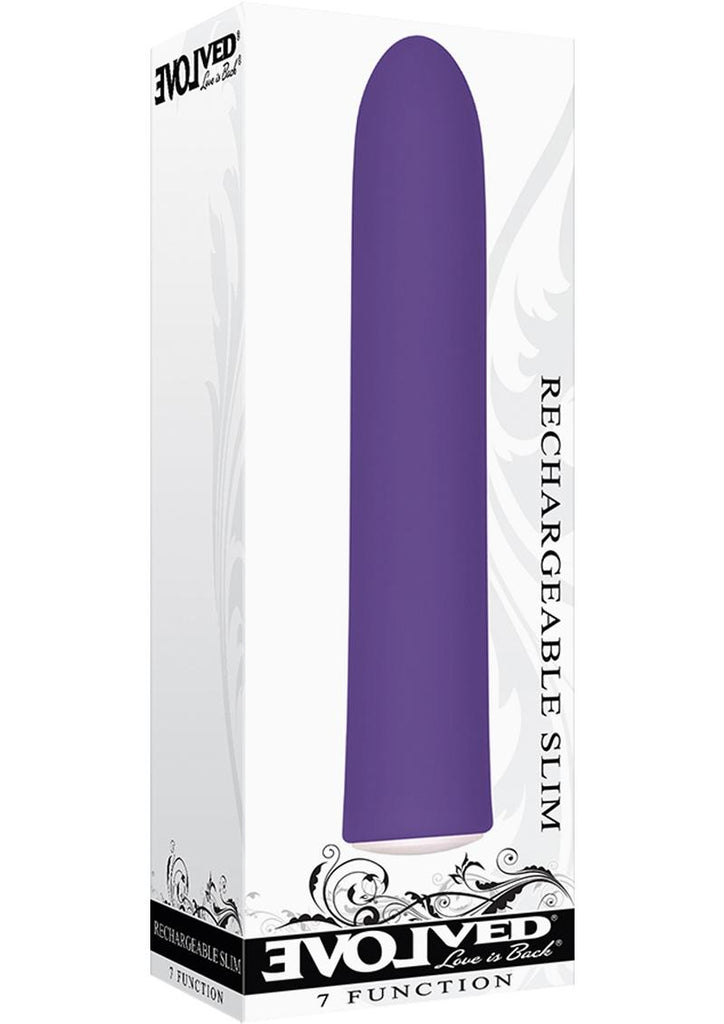 7 Function Rechargeable Slim Vibrator - Purple