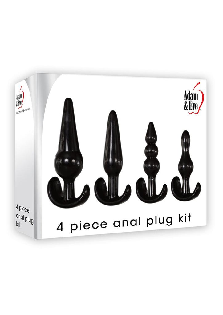 Adam and Eve 4 Piece Anal Plug Kit - Black