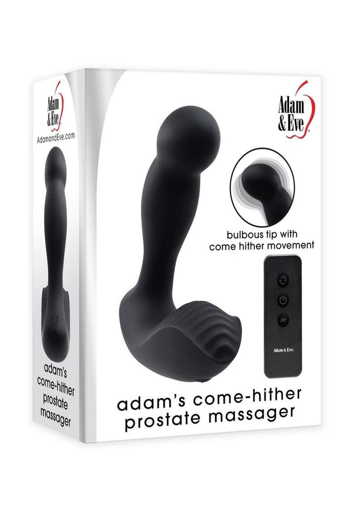 Adam and Eve - Adam's Come Hither Rechargeable Silicone Prostate Vibe with Remote Control - Black