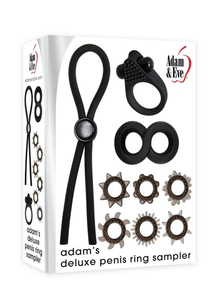 Adam and Eve - Adam's Deluxe Penis Ring Sampler - Black