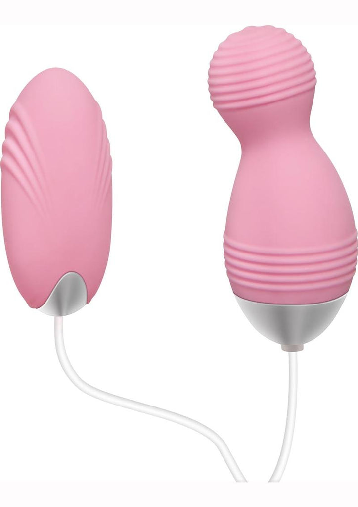 Adam and Eve Double Play Dual Vibrating Bullets with Remote Control - Pink