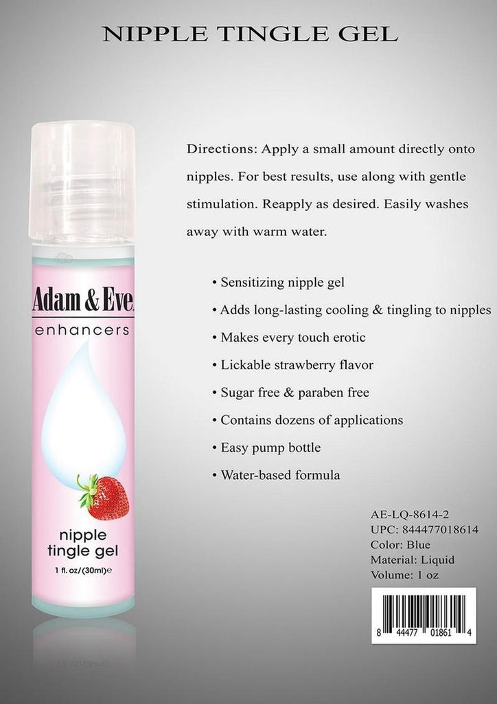 Adam and Eve Enhancers Nipple Tingle Gel Strawberry - 1oz