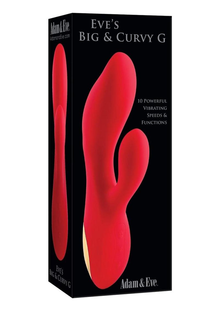 Adam and Eve - Eve's Big and Curvy G Rechargeable Silicone Dual Vibrator - Red