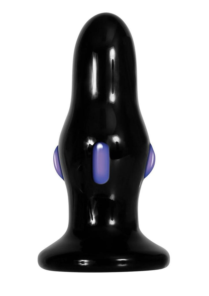 Adam and Eve Rear Rocker Vibrating Rechargeable Glass Anal Plug - Black