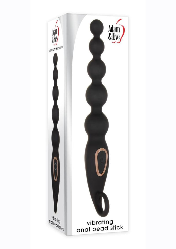 Adam and Eve Rechargeable Silicone Vibrating Anal Bead Stick - Black