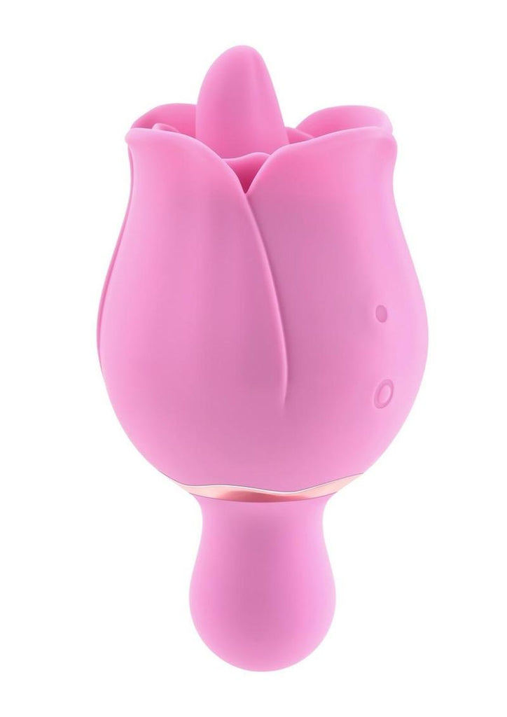 Adam and Eve 's Ravishing Clit Flicking Rose Rechargeable Silicone Clitoral Stimulator - Pink