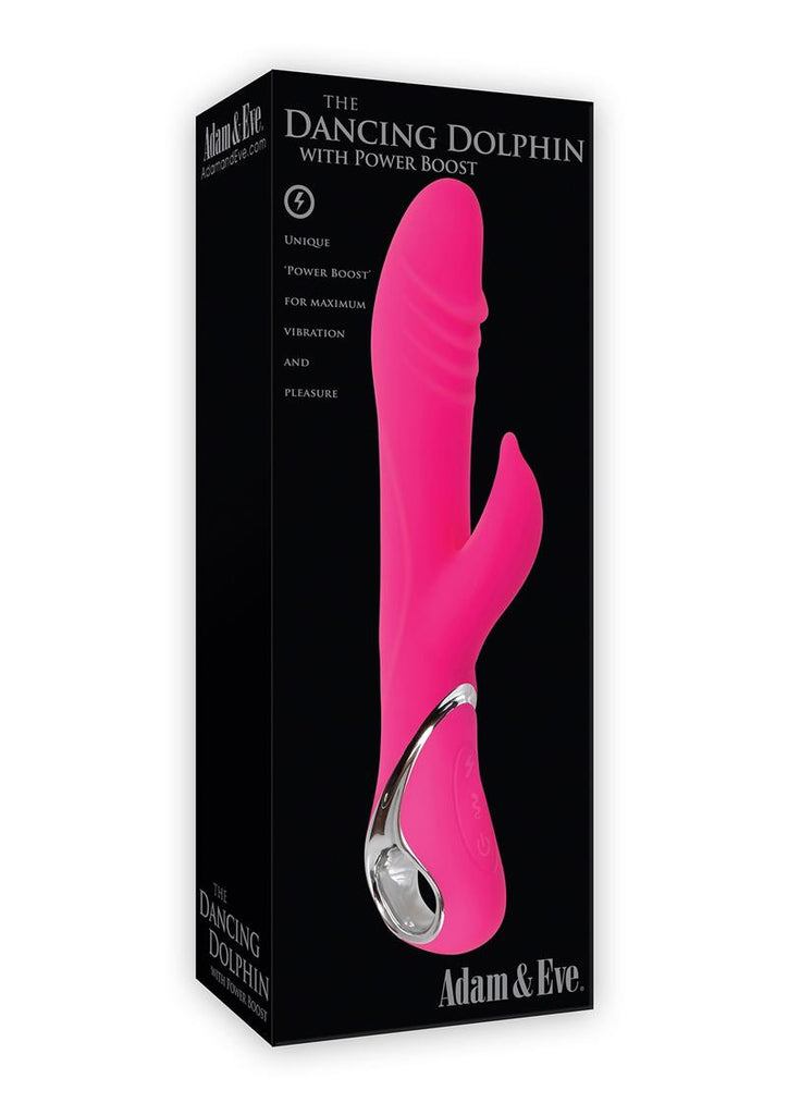 Adam and Eve The Dancing Dolphin Rechargeable Silicone Rotating Vibrator - Pink
