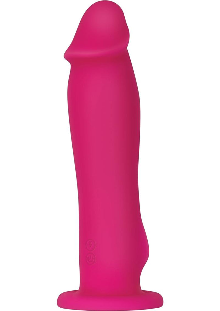 Adam and Eve The Wild Ride Rechargeable Silicone Vibrating Dildo with Power Boost - Pink - 7.5in