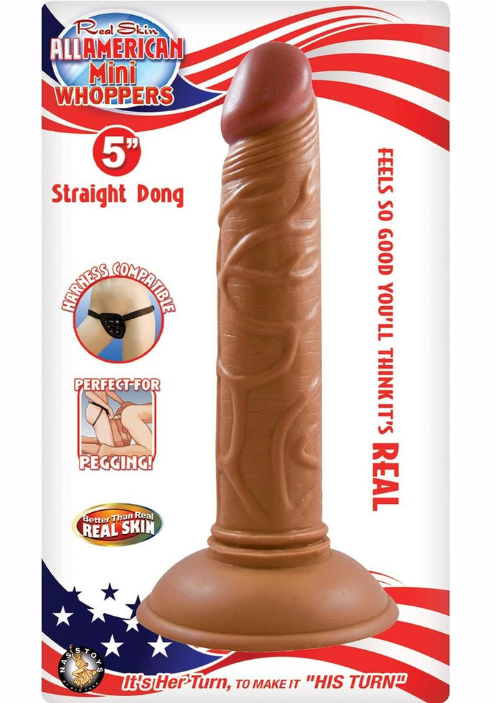 All American Mini Whoppers Straight Dildo Latin - Brown/Caramel - 5in