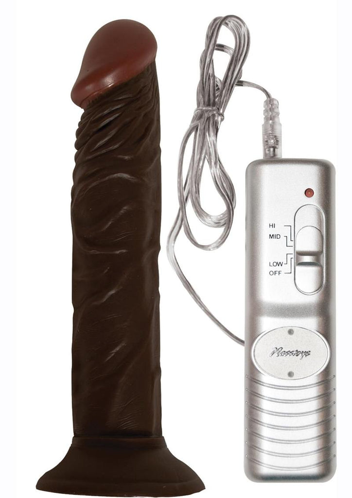 All American Whoppers Vibrating Dildo - Brown/Chocolate - 8in