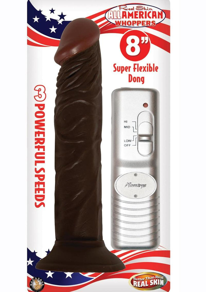 All American Whoppers Vibrating Dildo - Brown/Chocolate - 8in