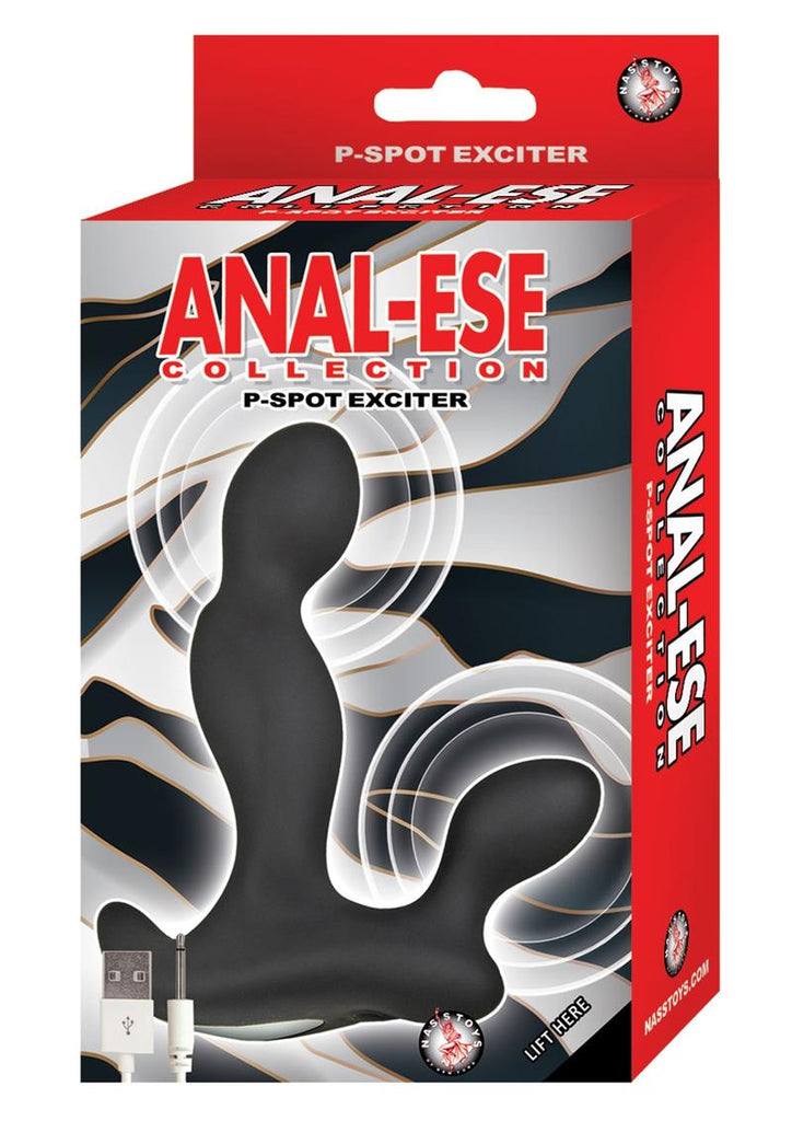 Anal-Ese Collection Rechargeable Silicone P-Spot Prostate Stimulator - Black