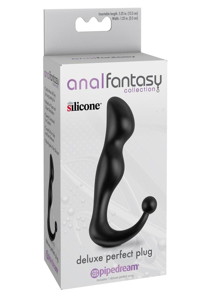 Anal Fantasy Collection Deluxe Perfect Silicone Plug - Black - 5.25in