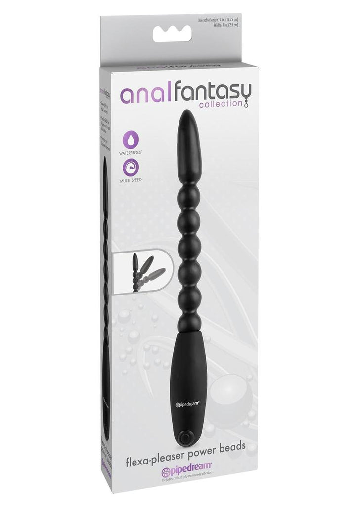 Anal Fantasy Collection Flexa Pleaser Power Beads Waterproof - Black - 7in