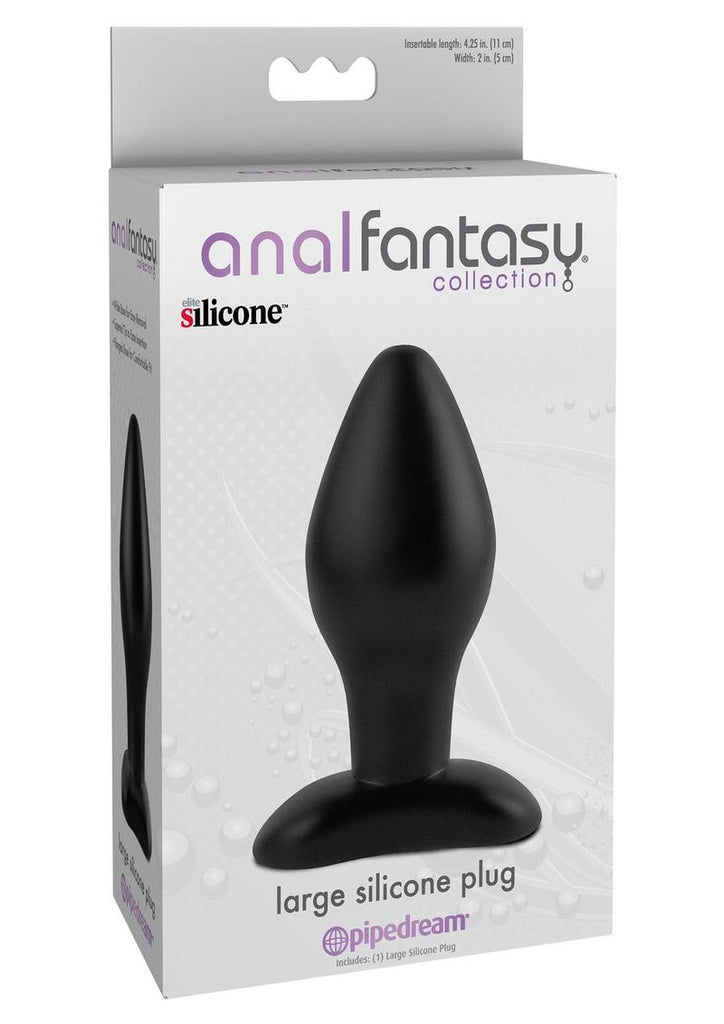 Anal Fantasy Collection Large Silicone Plug - Black - Large - 4.25in