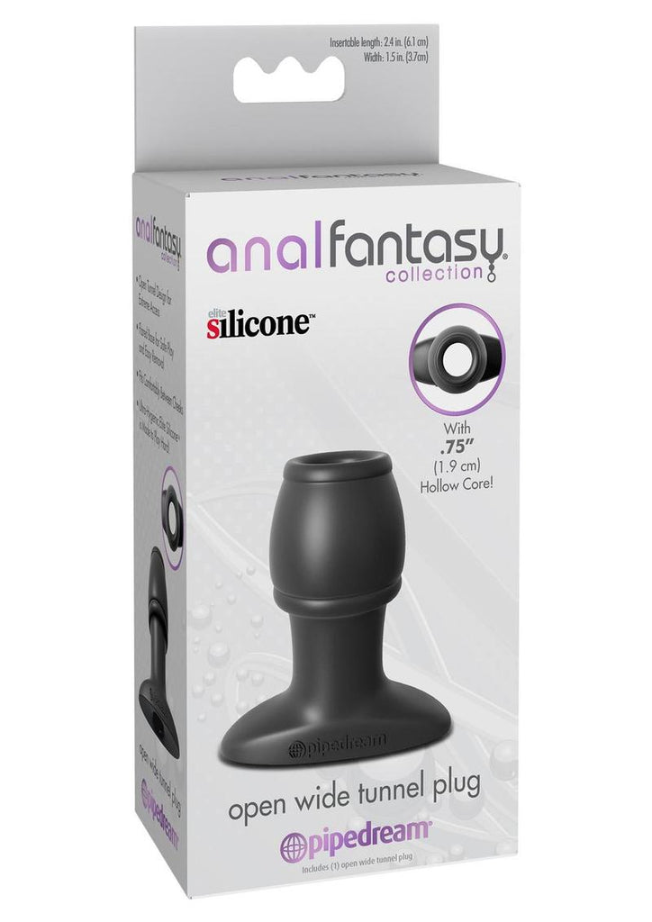 Anal Fantasy Collection Open Wide Silicone Tunnel Plug - Black