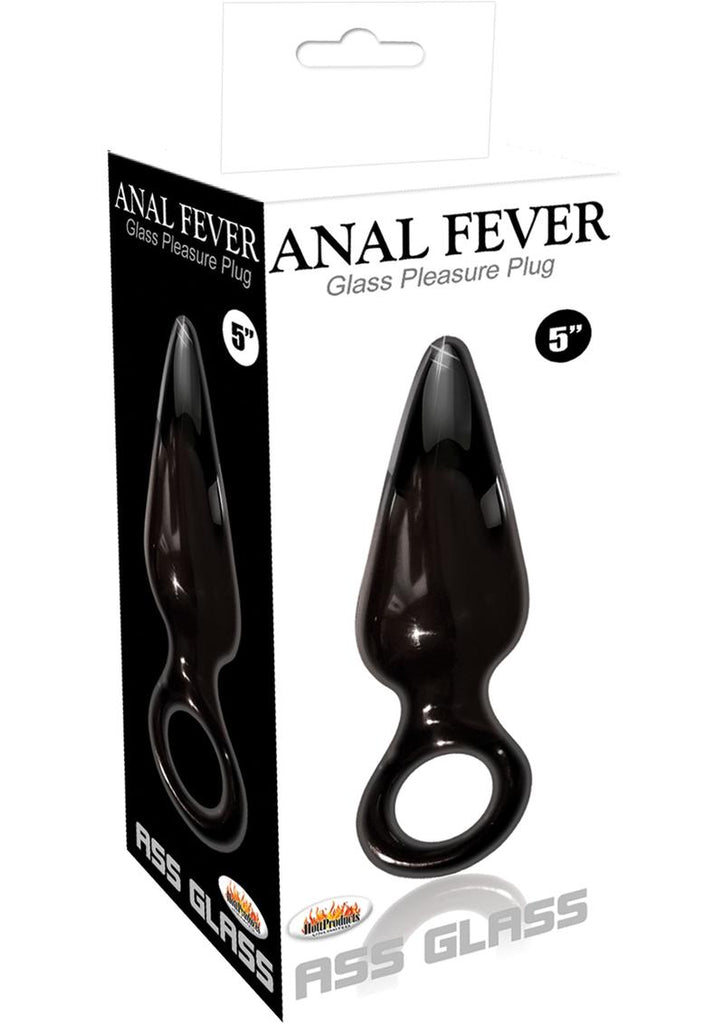 Anal Fever Glass Pleasure Plug - Ass Glass - Black - 5in