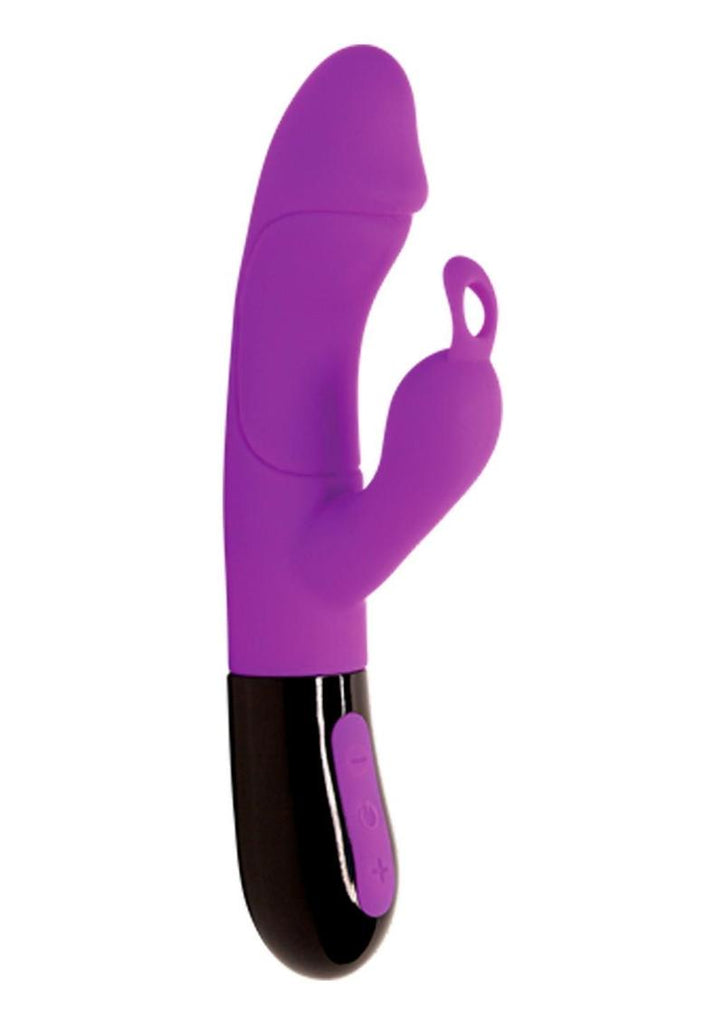 Ares 2.0 Rechargeable Silicone Double Stimulator - Black/Purple