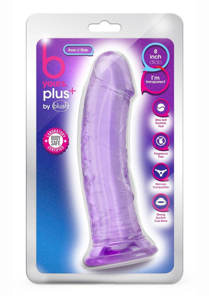 B Yours Plus Roar N' Ride Realistic Dildo - Purple - 8in