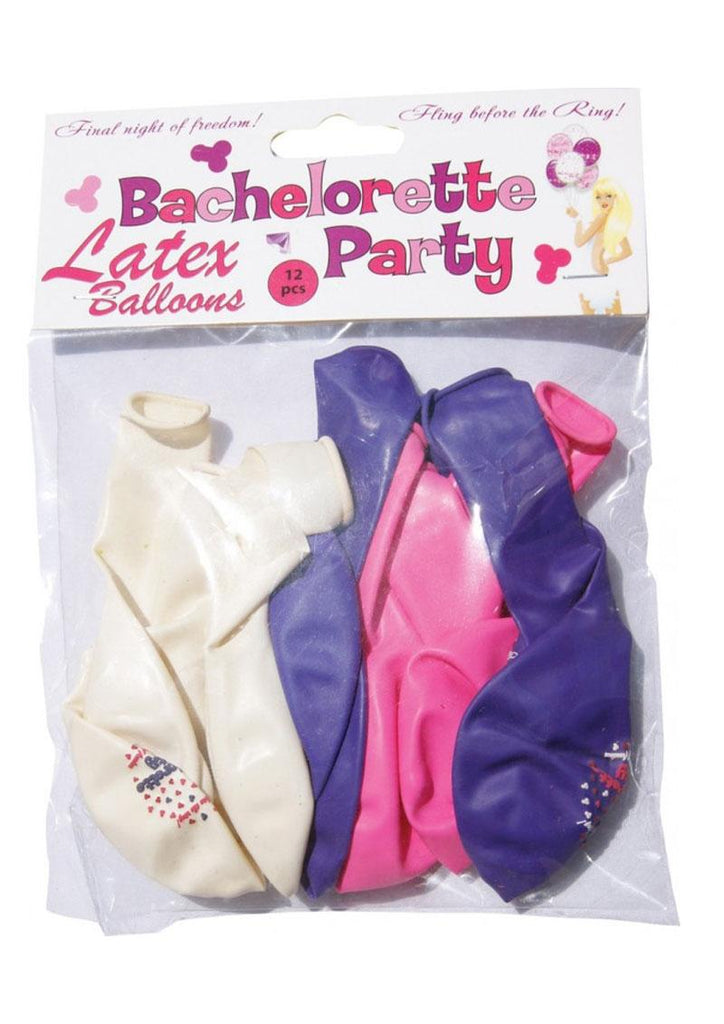 Bachelorette Party Latex Balloons - Assorted Colors - 12 Pack