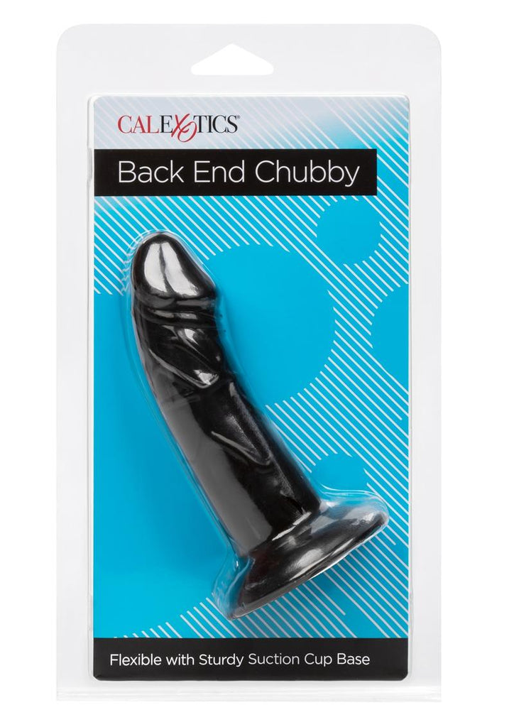 Back End Chubby Suction Cup Base Anal Plug Waterproof - Black