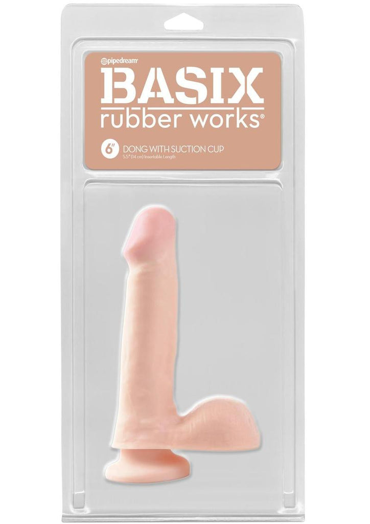Basix Dong with Suction Cup - Flesh - 6in
