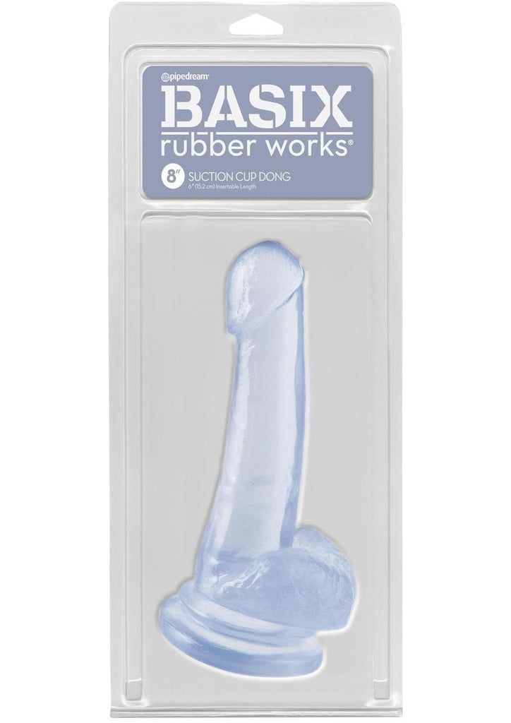 Basix Rubber Works Suction Cup Dong - Clear - 8in