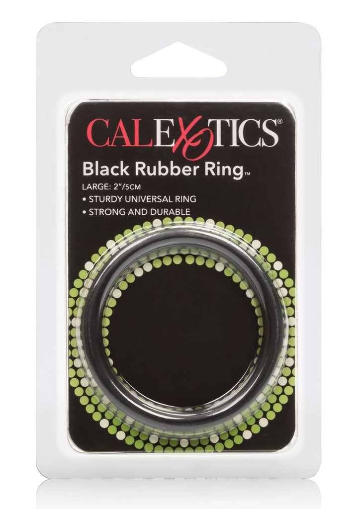 Black Rubber Cock Ring - Black - Large
