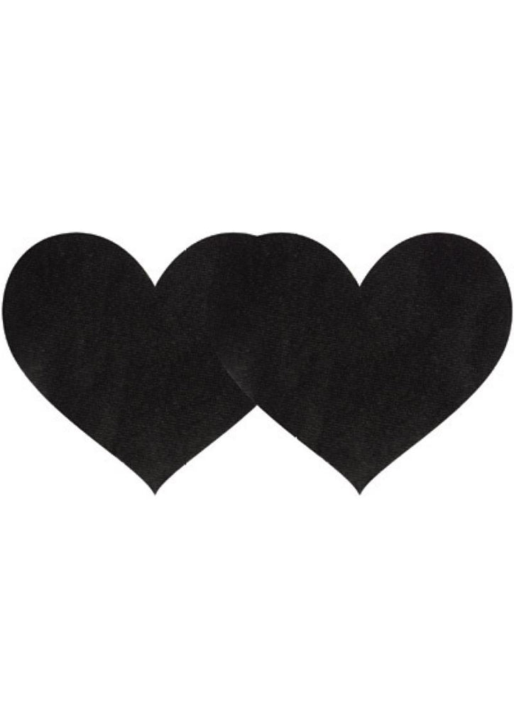 Black Satin Heart - Black - 2pk