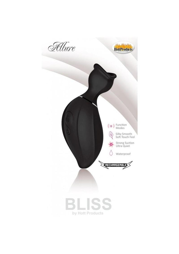 Bliss Allure Silicone Rechargeable Clitoral Suction Vibe Waterproof - Black