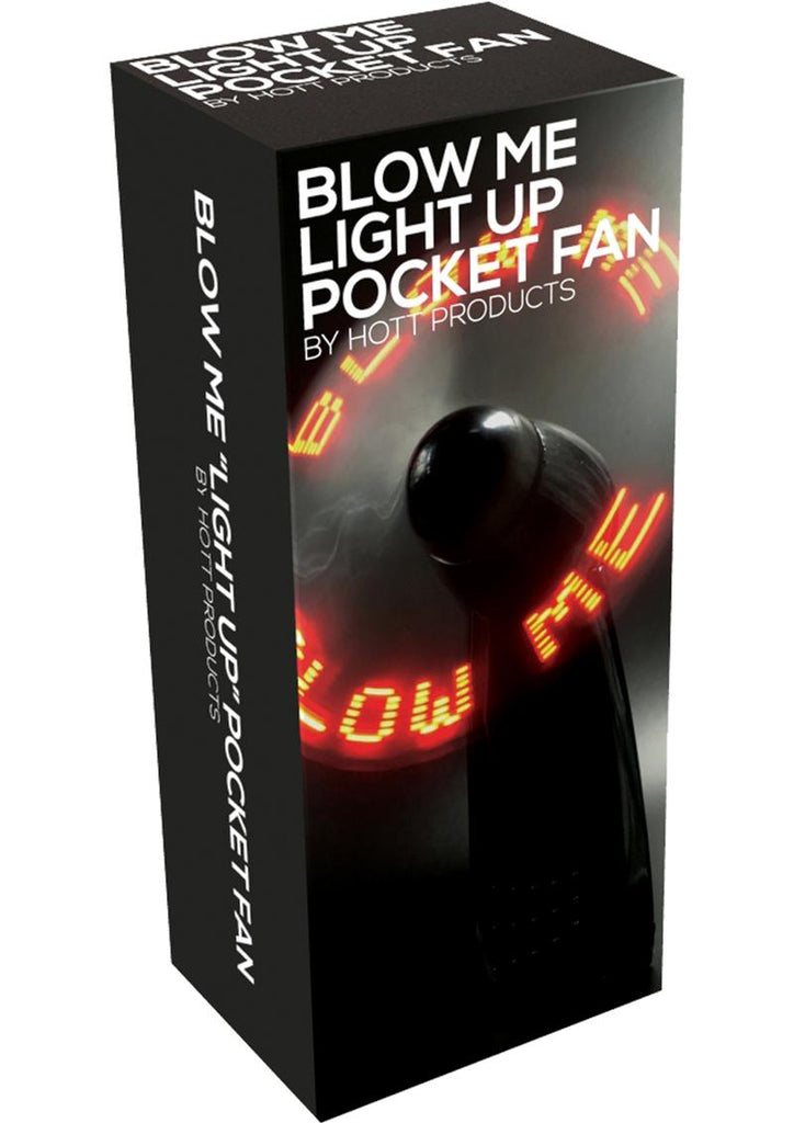 Blow Me Light Up Pocket Fan - Black