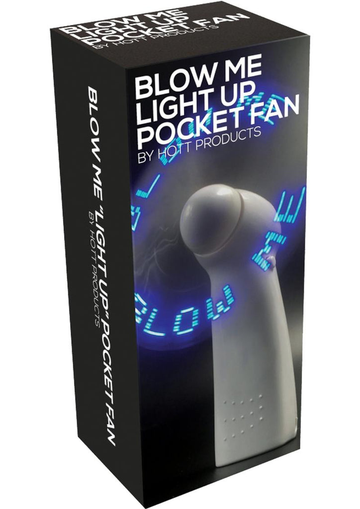 Blow Me Light Up Pocket Fan - White