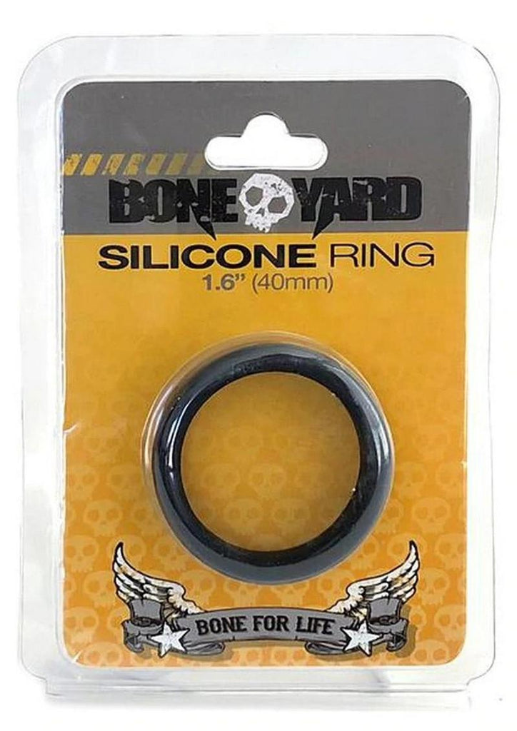 Boneyard Silicone Ring Cock Ring - Black - 1.6in