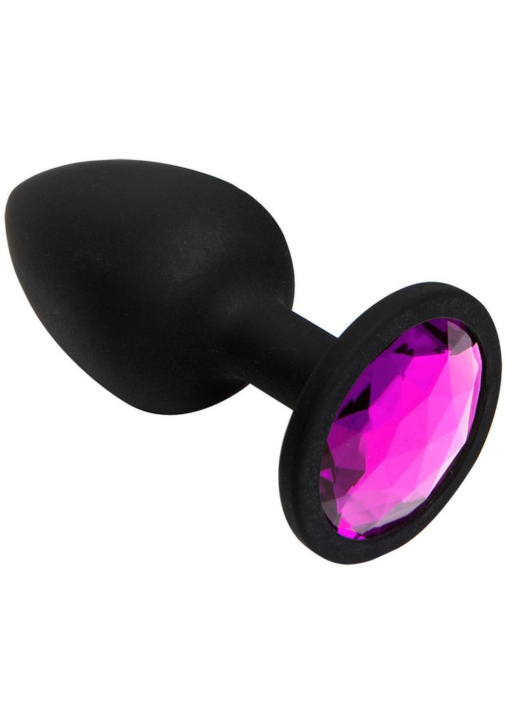 Booty Bling Jeweled Silicone Anal Plug - Pink - Small