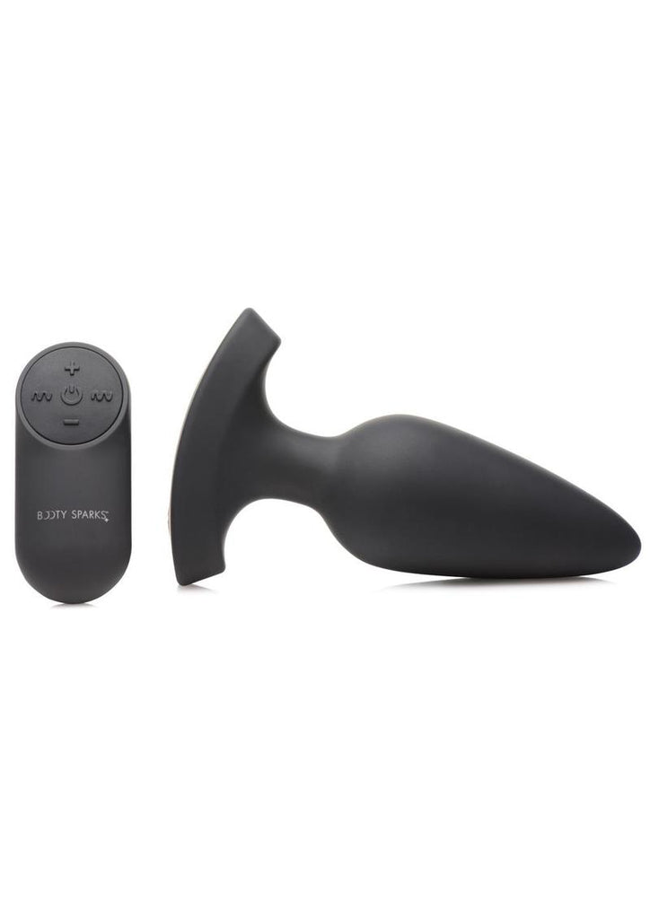 Booty Sparks Laser F... Me Rechargeable Silicone Anal Plug with Remote Control - Large - Black with Red Light - Black - Large