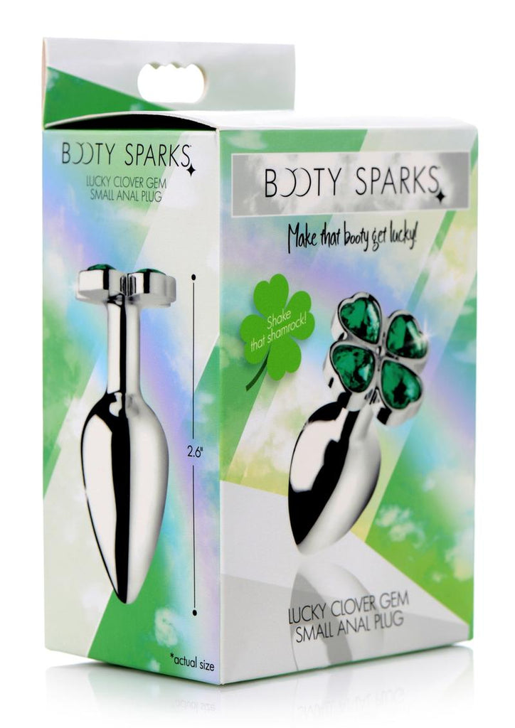 Booty Sparks Lucky Clover Gem Small Anal Plug - Green - Small