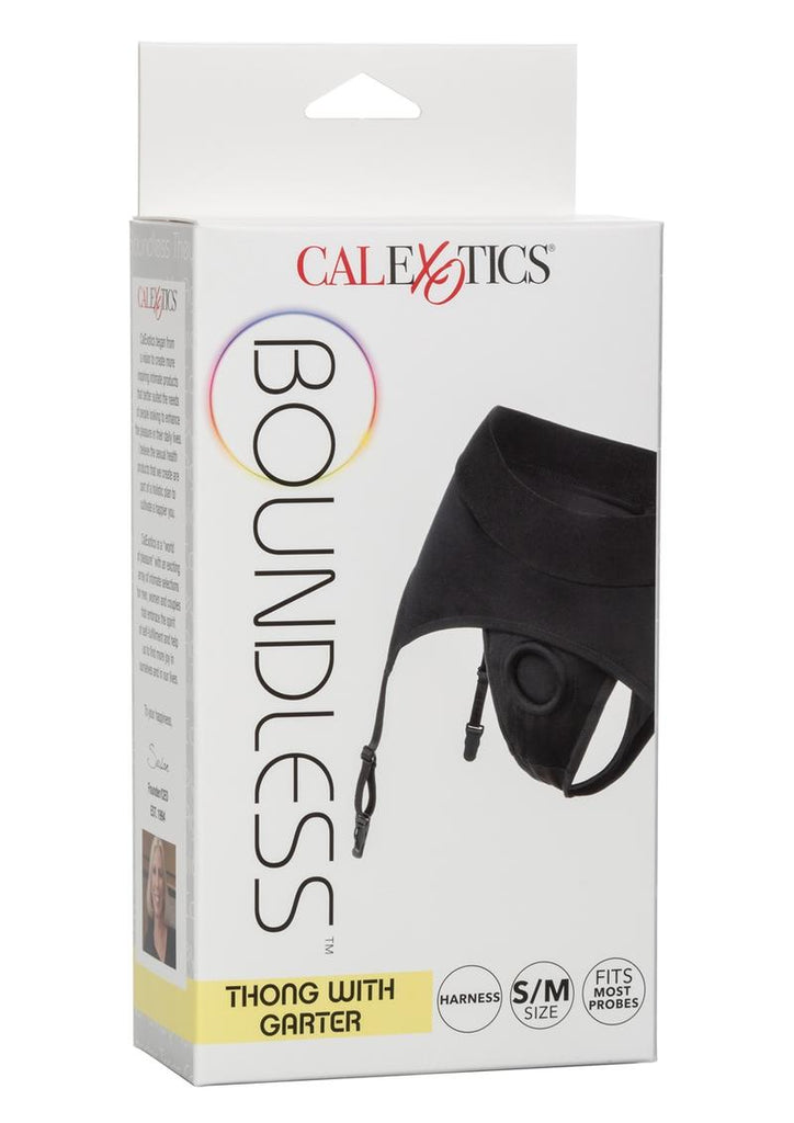 Boundless Thong with Garter Harness - Black - Medium/Small