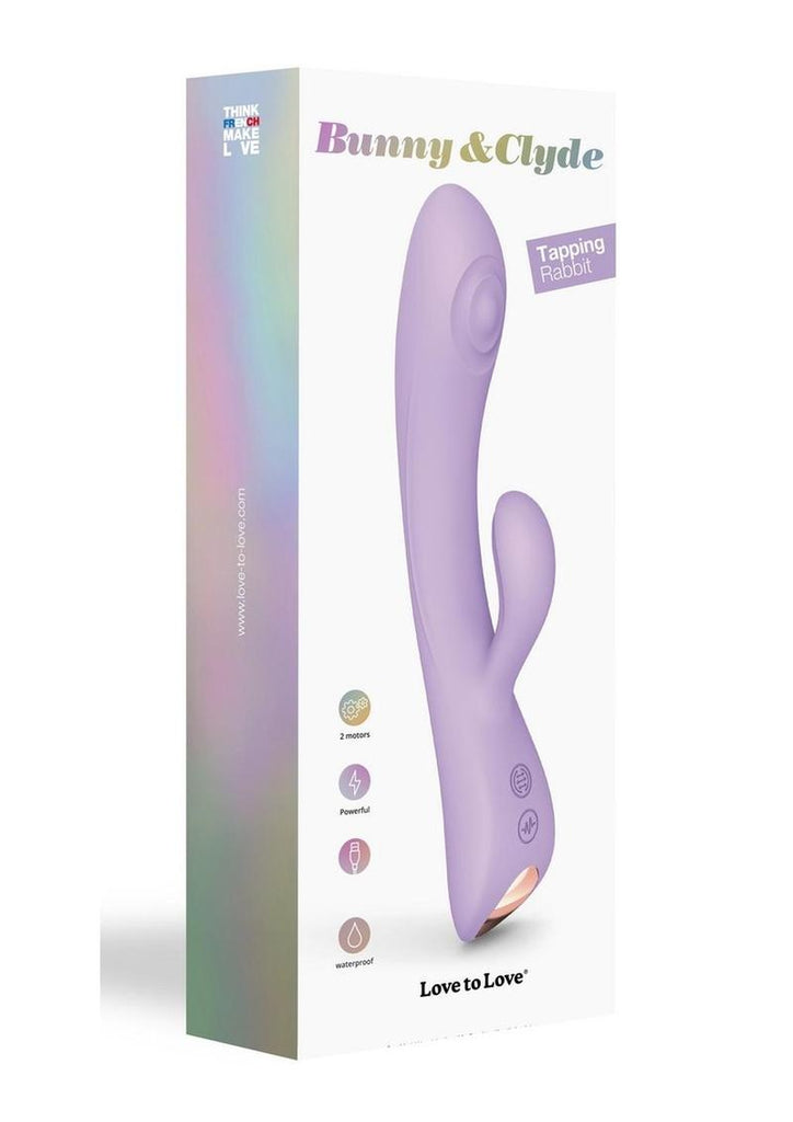 Bunny and Clyde Rechargeable Silicone Rabbit Vibrator - Purple/Viva Mauve