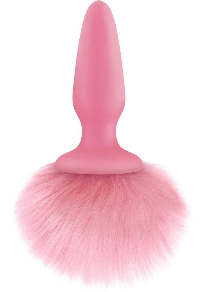 Bunny Tails Silicone Butt Plug - Pink