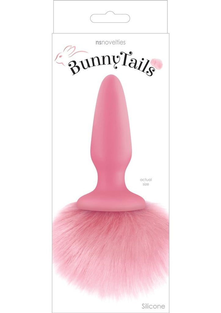 Bunny Tails Silicone Butt Plug - Pink