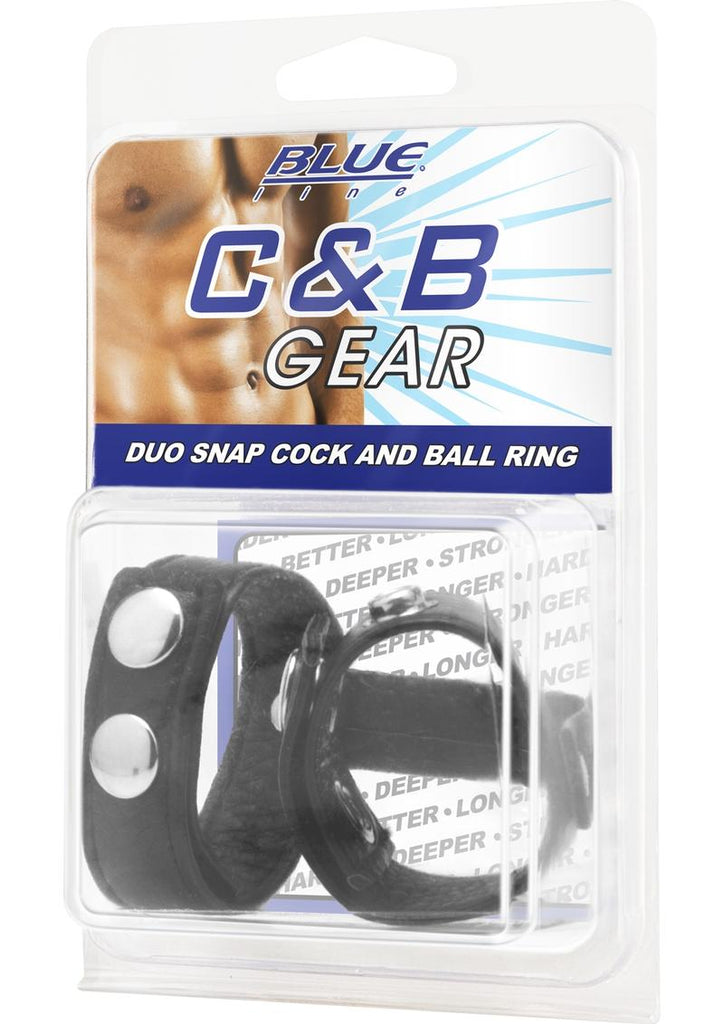 C and B Gear Duo Cock and Ball Ring Adjustable Cock Ring - Black