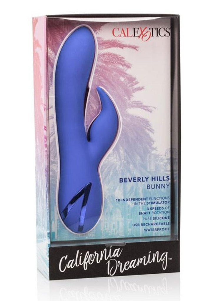 California Dreaming Beverly Hills Bunny Silicone USB Rechargeable Multifunction Waterproof - Blue/Purple