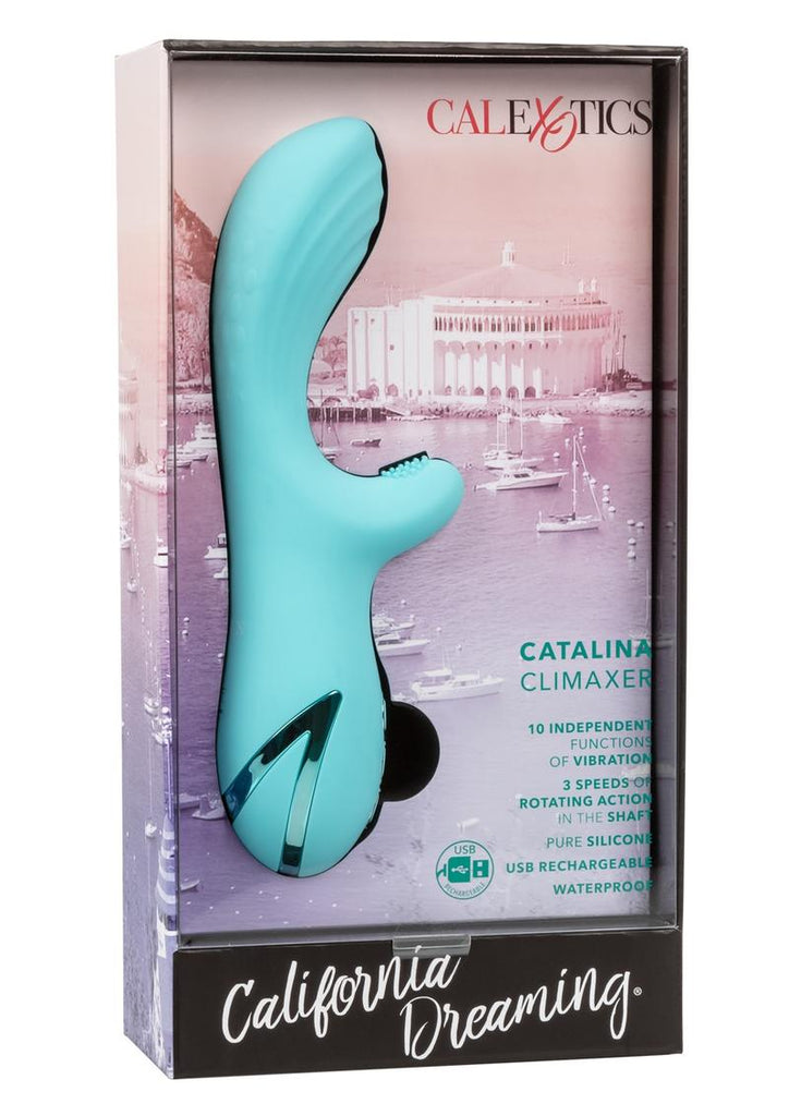 California Dreaming Catalina Climaxer Rechargeable Rotating Silicone Vibrator - Blue