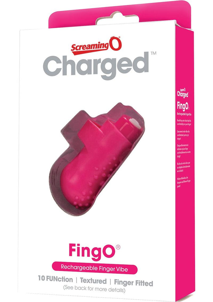Charged Fing O Rechargeable Finger Mini Vibe Waterproof - Pink