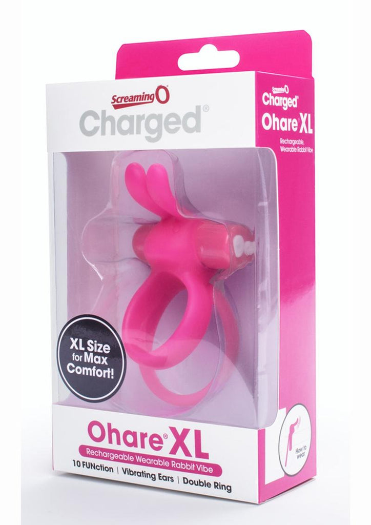 Charged Ohare XL Silicone USB Rechargeable Wearable Rabbit Vibe C-Ring Pink (Individual - Pink - XLarge