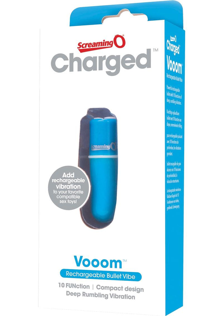 Charged Vooom Rechargeable Bullet Vibe Waterproof - Blue