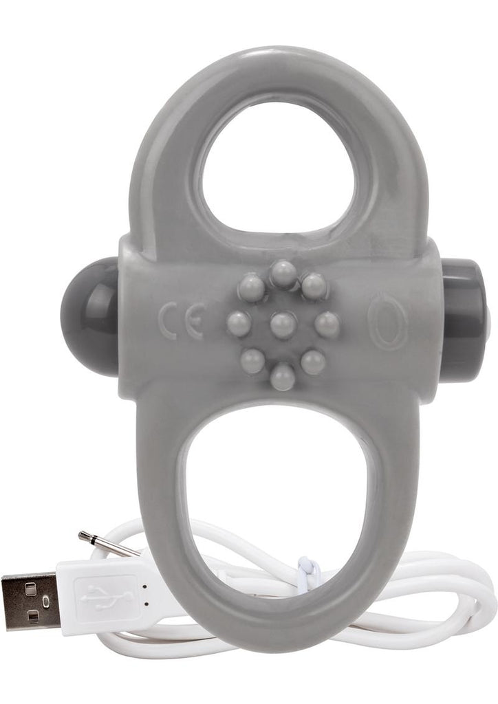 Charged Yoga Rechargeable Silicone Waterproof Cock Ring - Grey