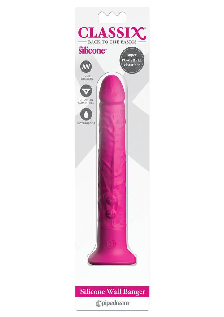Classix Wall Banger 2.0 Silicone Vibrating Dildo - Pink - 7.7in