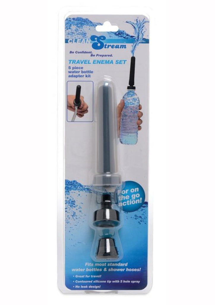 Cleanstream Travel Enema Set 5 Piece Water Bottle Adapter Kit - Black