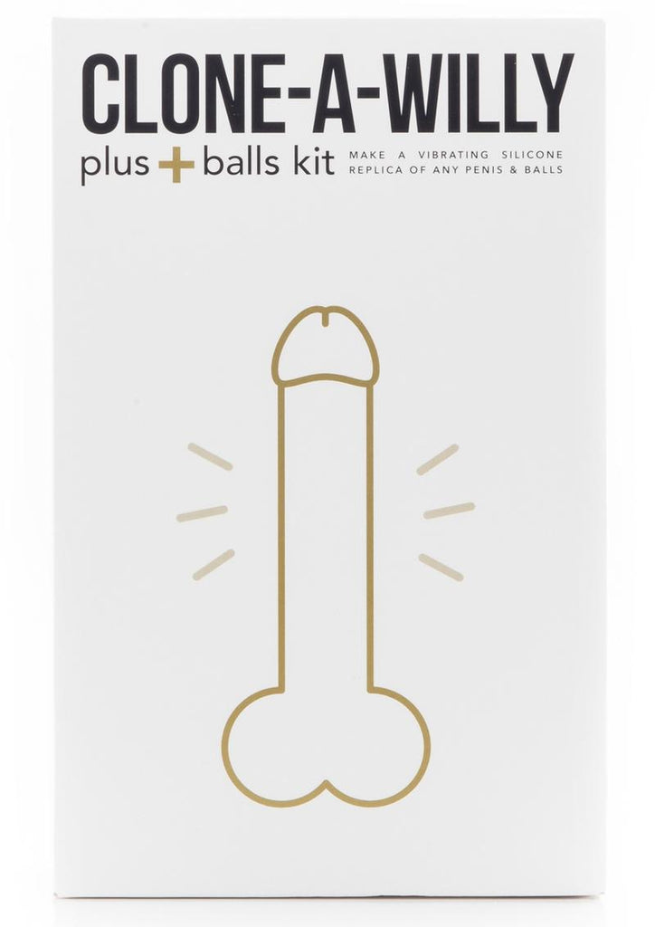 Clone-A-Willy Plus Balls Silicone Dildo Molding Kit with Bullet Vibrator and Remote Control - Flesh/Vanilla